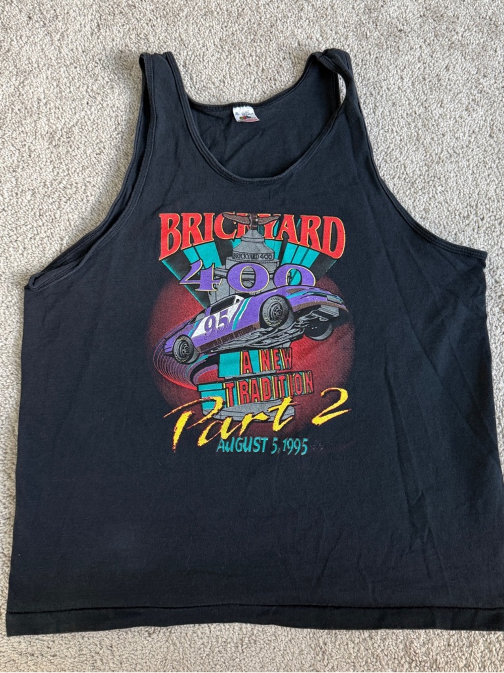 Vintage 1995 Brickyard 400 Tank Top XL NASCAR Racing Single Stitch USA